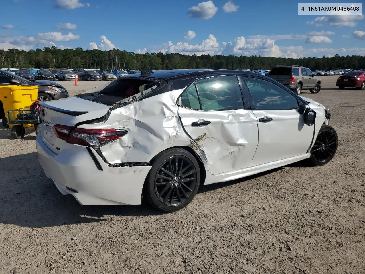 2021 Toyota Camry Xse VIN: 4T1K61AK0MU465403 Lot: 72284924