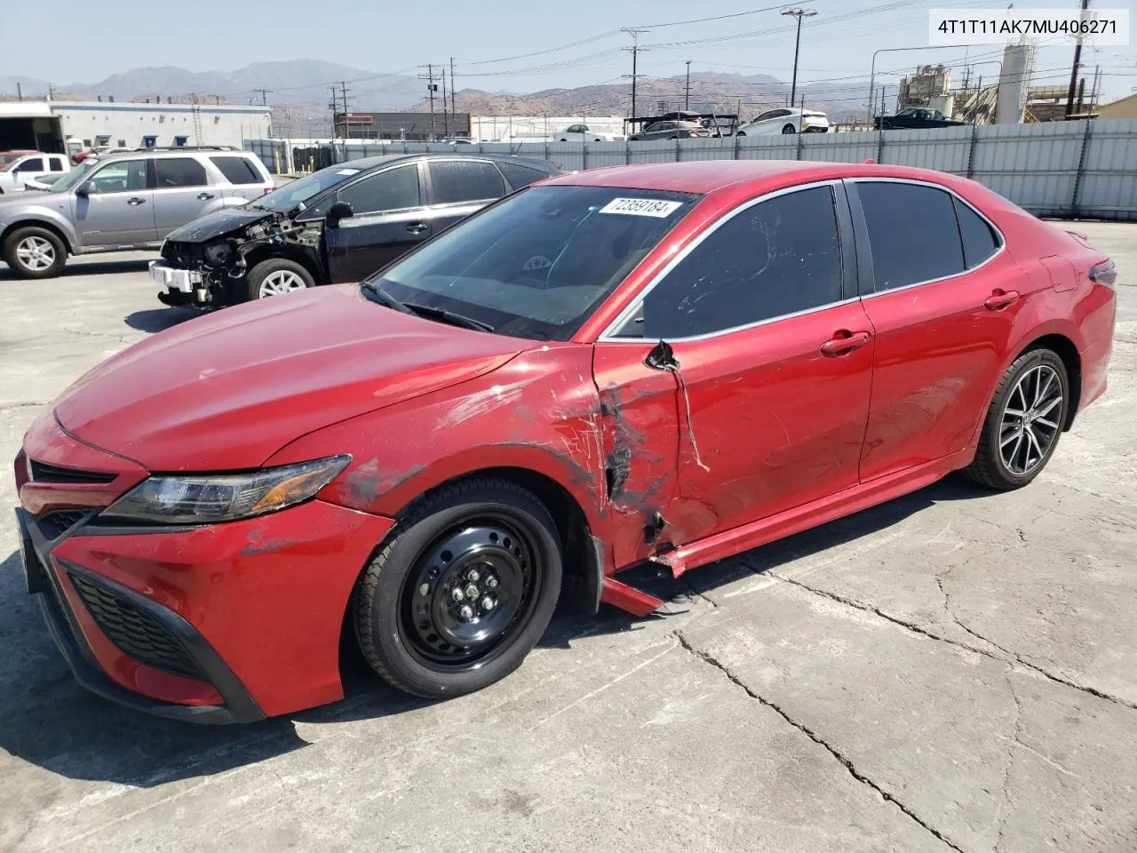 2021 Toyota Camry Se VIN: 4T1T11AK7MU406271 Lot: 72359184