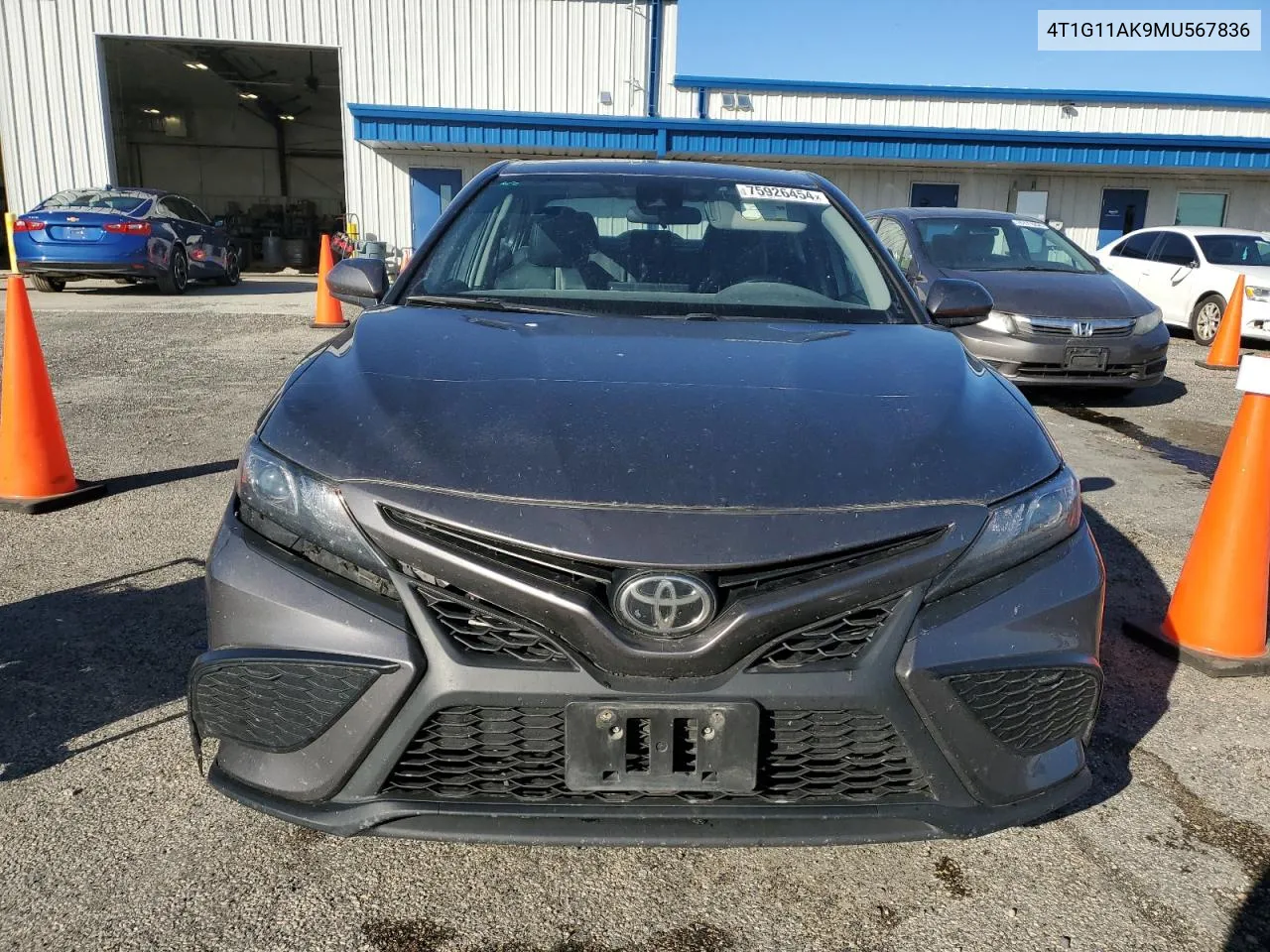 2021 Toyota Camry Se VIN: 4T1G11AK9MU567836 Lot: 75926454