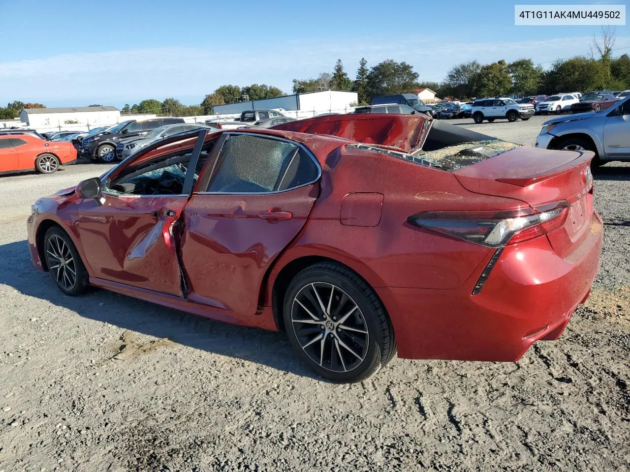 2021 Toyota Camry Se VIN: 4T1G11AK4MU449502 Lot: 76027804