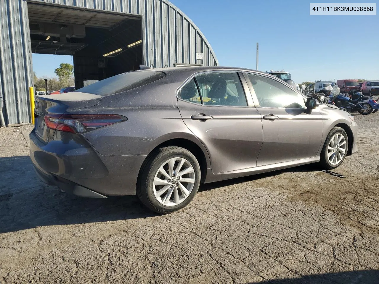 2021 Toyota Camry Le VIN: 4T1H11BK3MU038868 Lot: 76884194