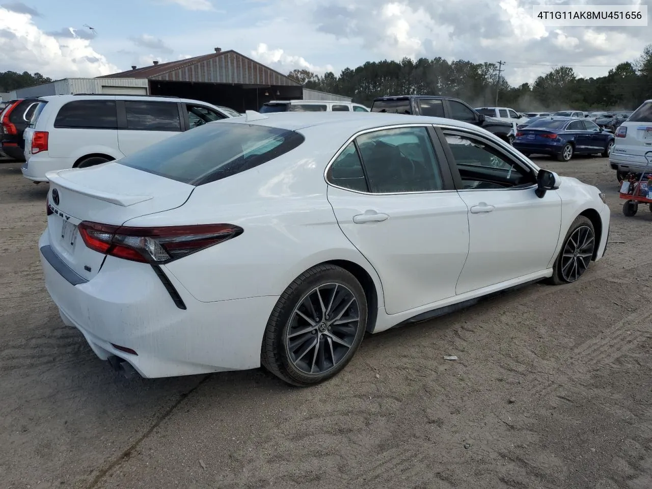 2021 Toyota Camry Se VIN: 4T1G11AK8MU451656 Lot: 78653984