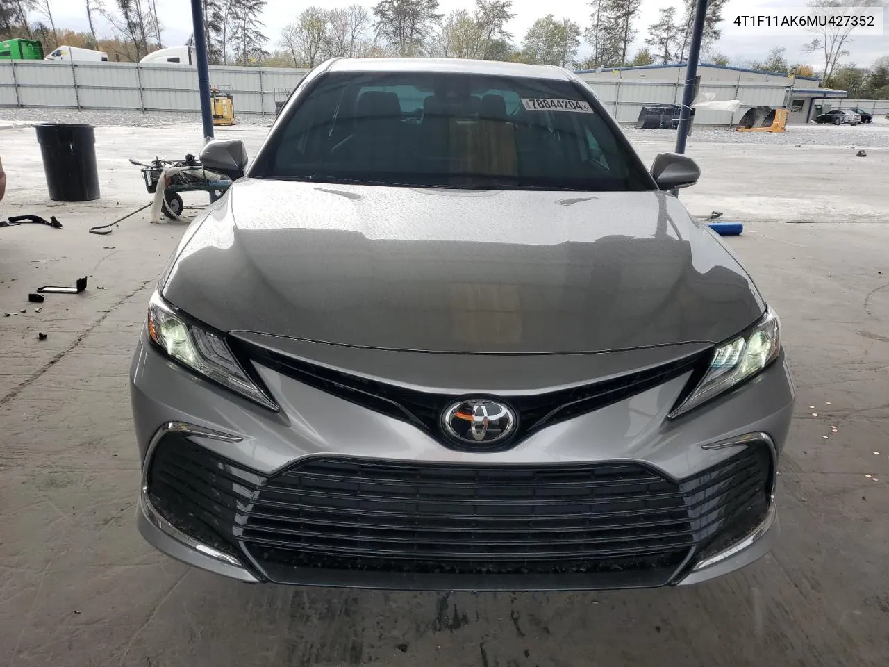 2021 Toyota Camry Xle VIN: 4T1F11AK6MU427352 Lot: 78844204