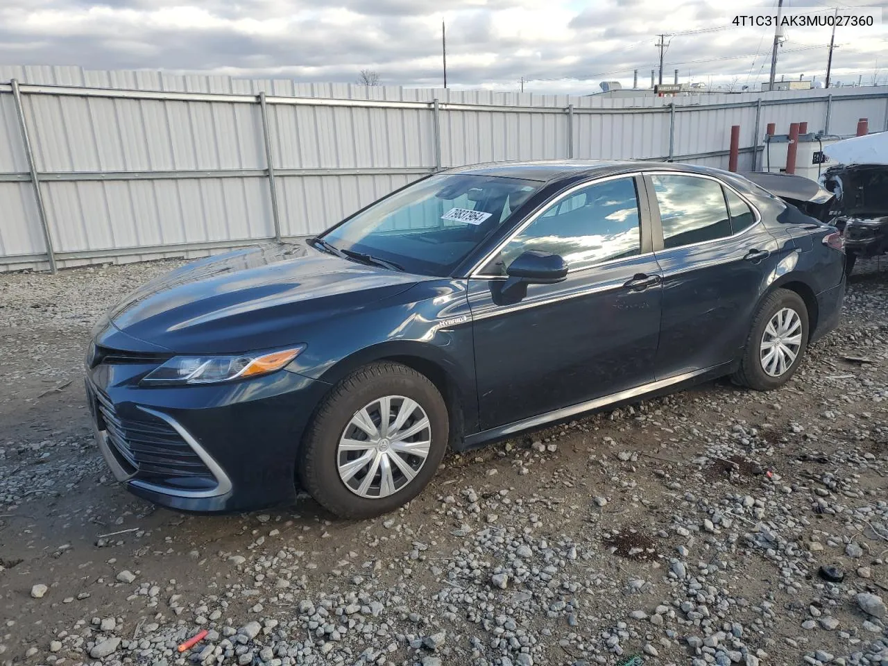 2021 Toyota Camry Le VIN: 4T1C31AK3MU027360 Lot: 79837964