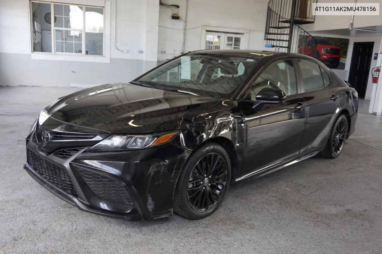 2021 Toyota Camry Se VIN: 4T1G11AK2MU478156 Lot: 80127994