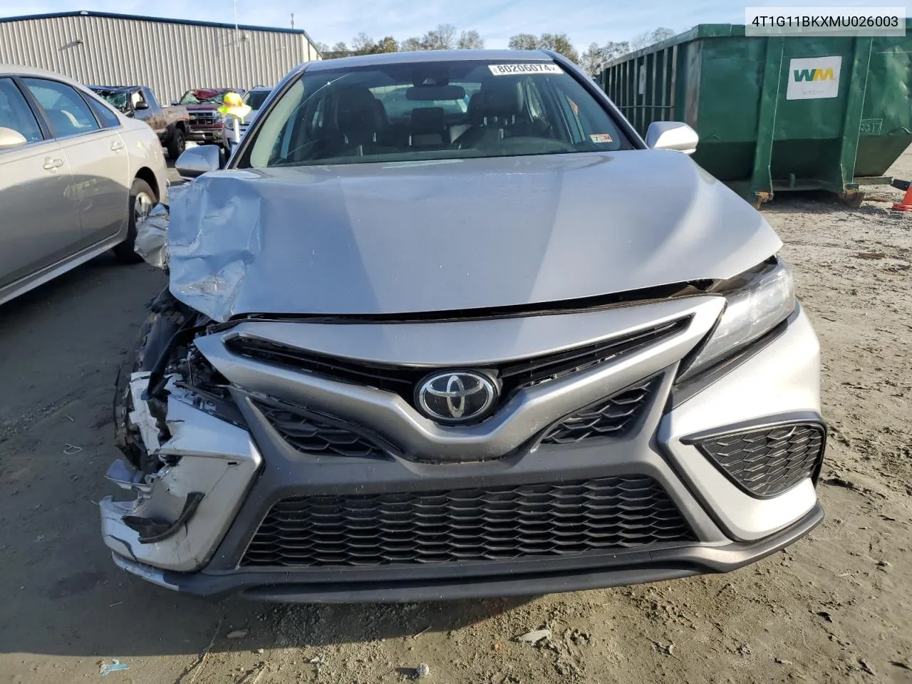 2021 Toyota Camry Se VIN: 4T1G11BKXMU026003 Lot: 80206074