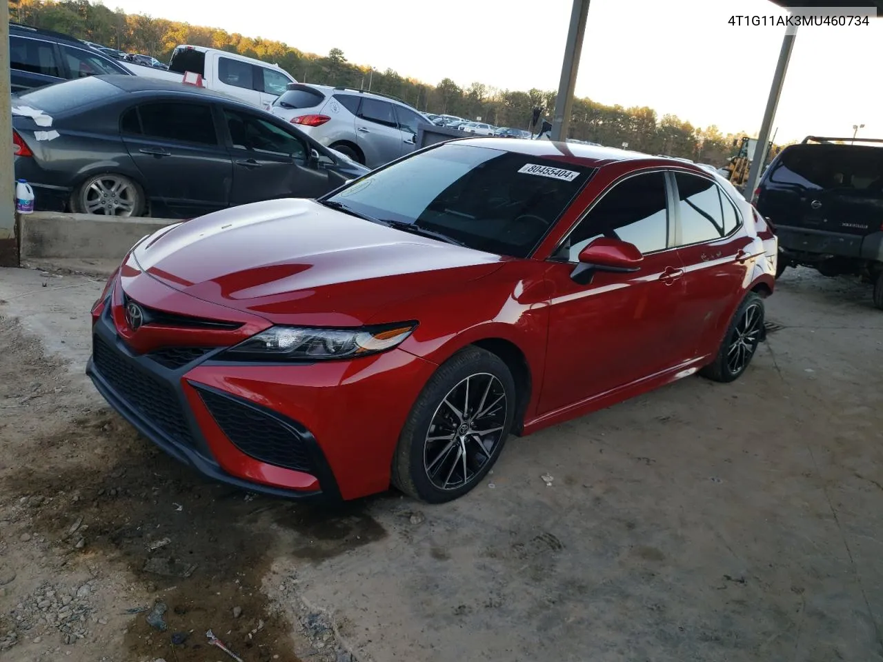 2021 Toyota Camry Se VIN: 4T1G11AK3MU460734 Lot: 80455404