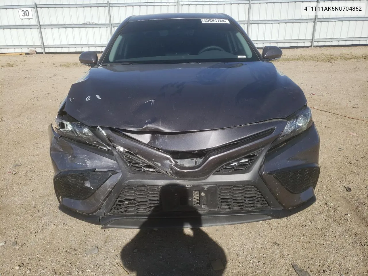 2022 Toyota Camry Se VIN: 4T1T11AK6NU704862 Lot: 53894754