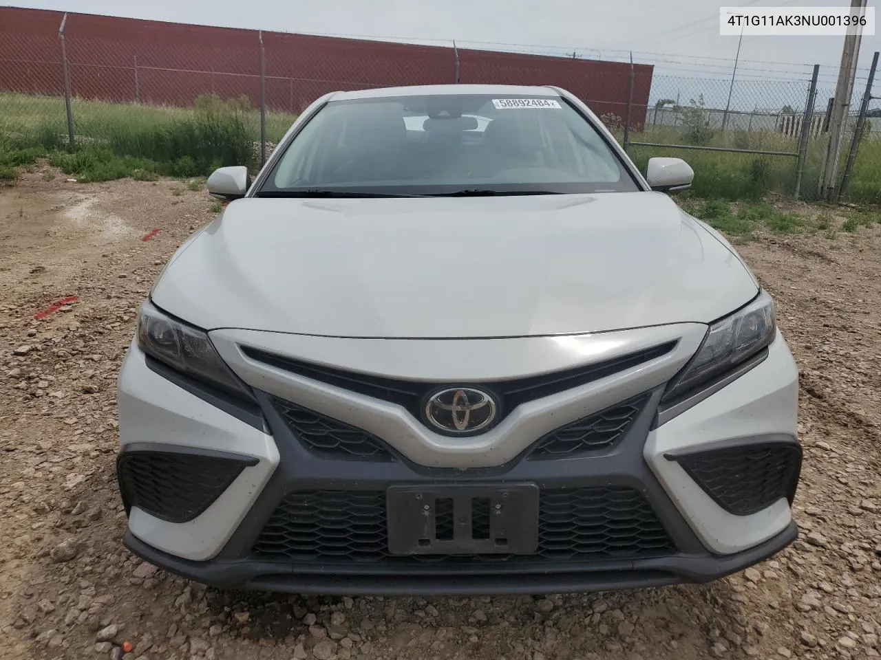 2022 Toyota Camry Se VIN: 4T1G11AK3NU001396 Lot: 58892484