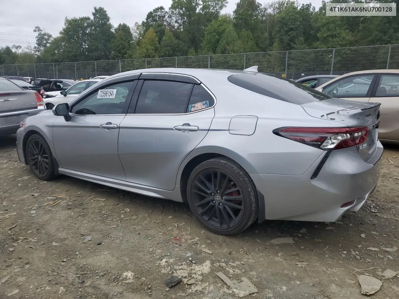 2022 Toyota Camry Xse VIN: 4T1K61AK6NU700128 Lot: 72596154