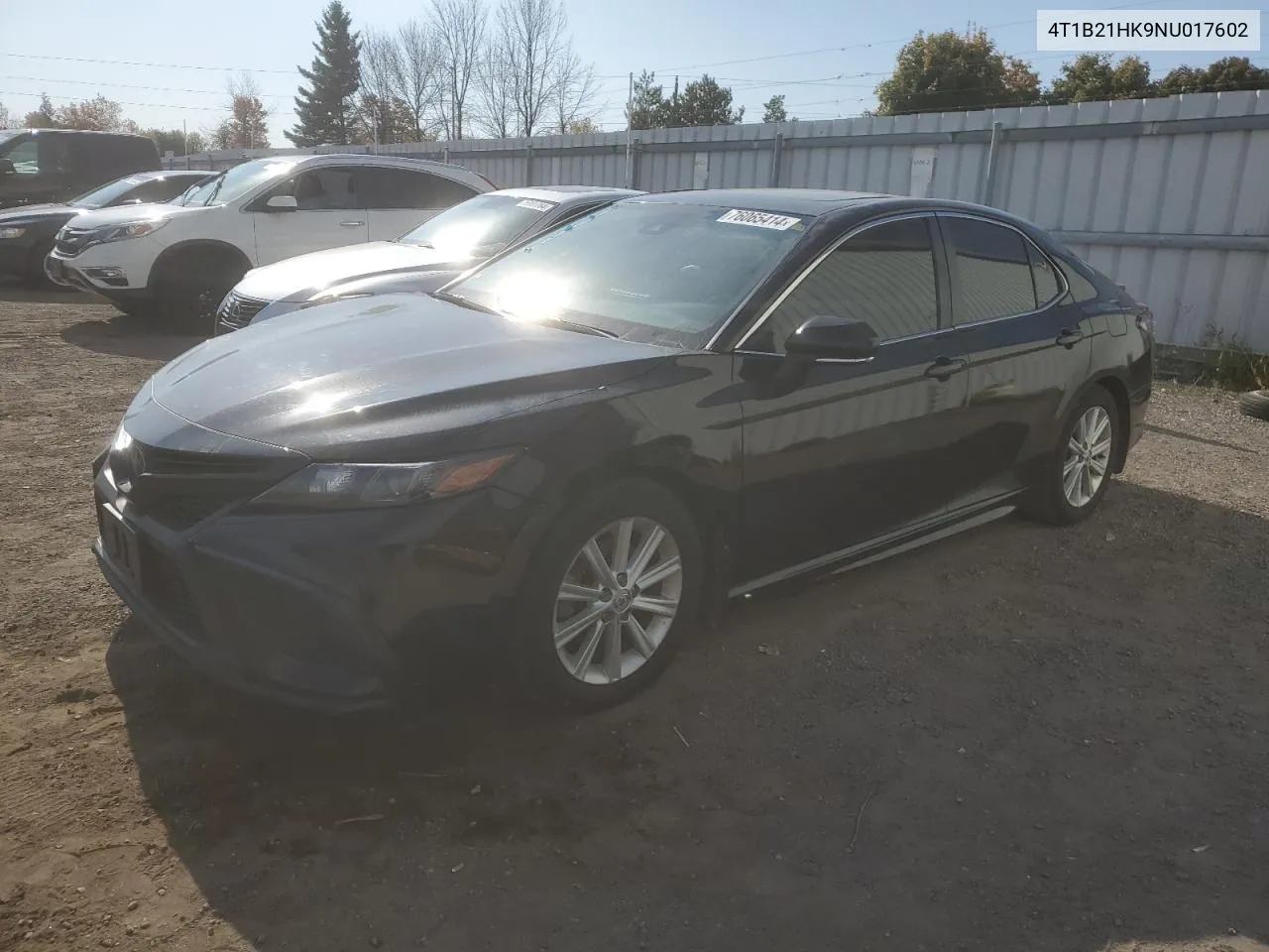 2022 Toyota Camry Xle VIN: 4T1B21HK9NU017602 Lot: 76065414