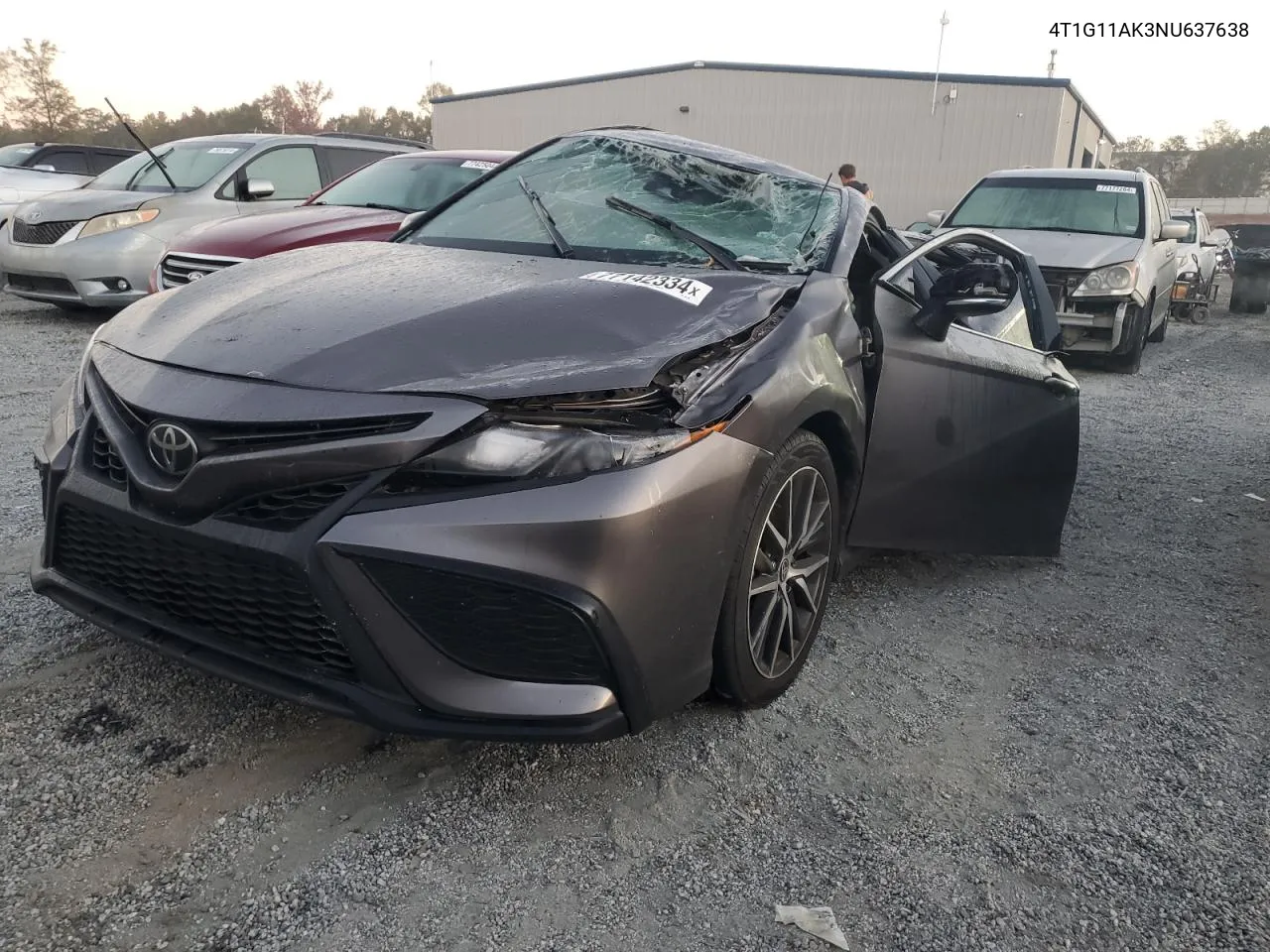 2022 Toyota Camry Se VIN: 4T1G11AK3NU637638 Lot: 77142334