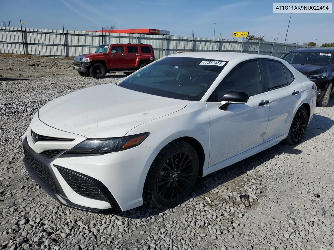 2022 Toyota Camry Se VIN: 4T1G11AK9NU022494 Lot: 77332344