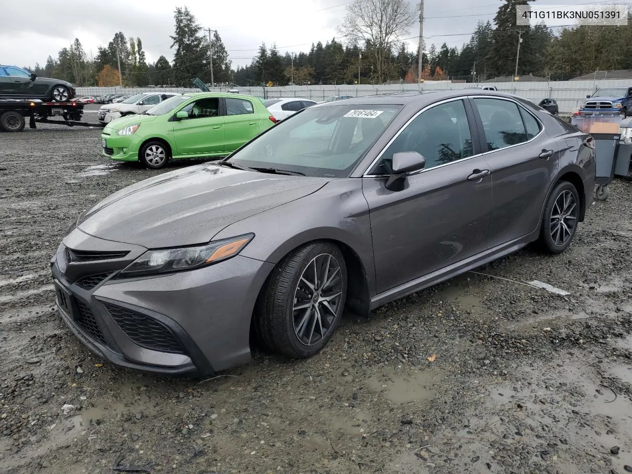 2022 Toyota Camry Se VIN: 4T1G11BK3NU051391 Lot: 79161464