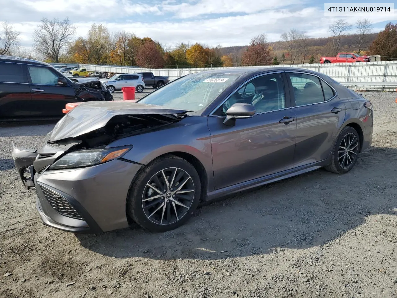 2022 Toyota Camry Se VIN: 4T1G11AK4NU019714 Lot: 79646914