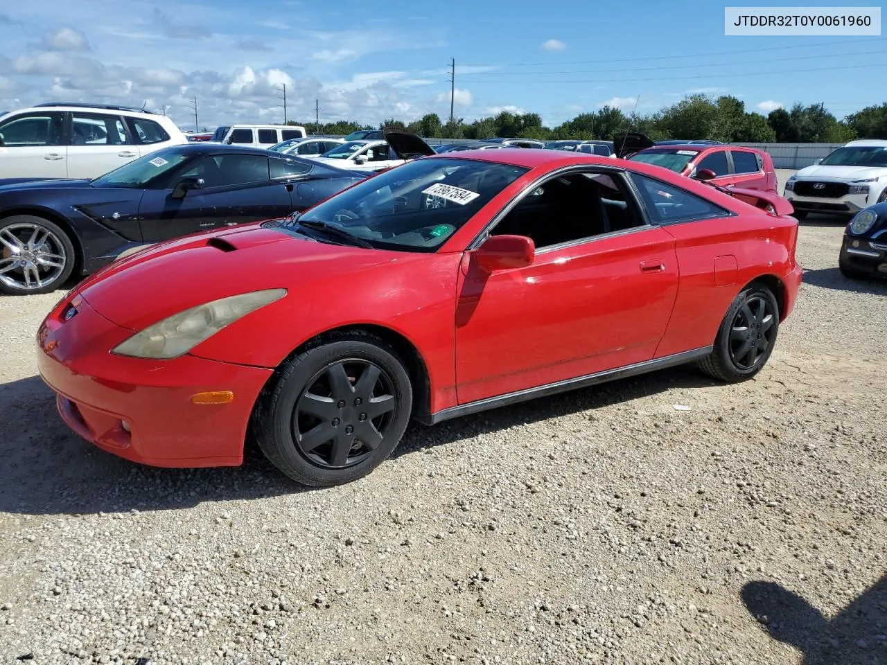 2000 Toyota Celica Gt VIN: JTDDR32T0Y0061960 Lot: 73967584