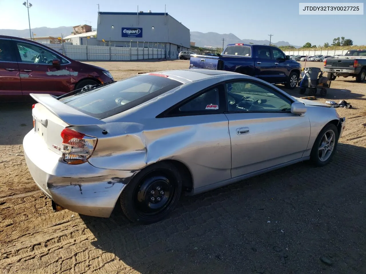 2000 Toyota Celica Gt-S VIN: JTDDY32T3Y0027725 Lot: 73994954