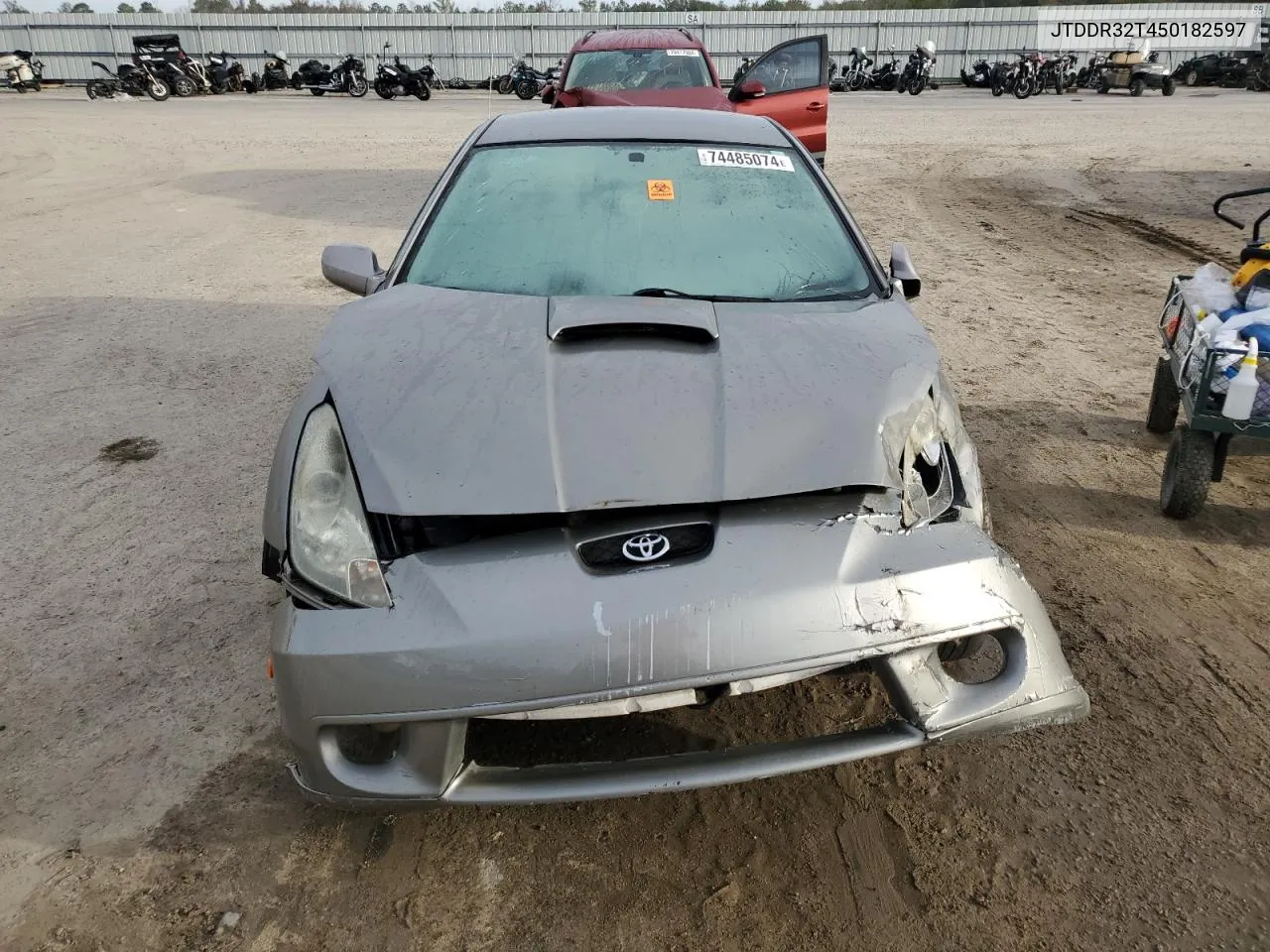 2005 Toyota Celica Gt VIN: JTDDR32T450182597 Lot: 74485074