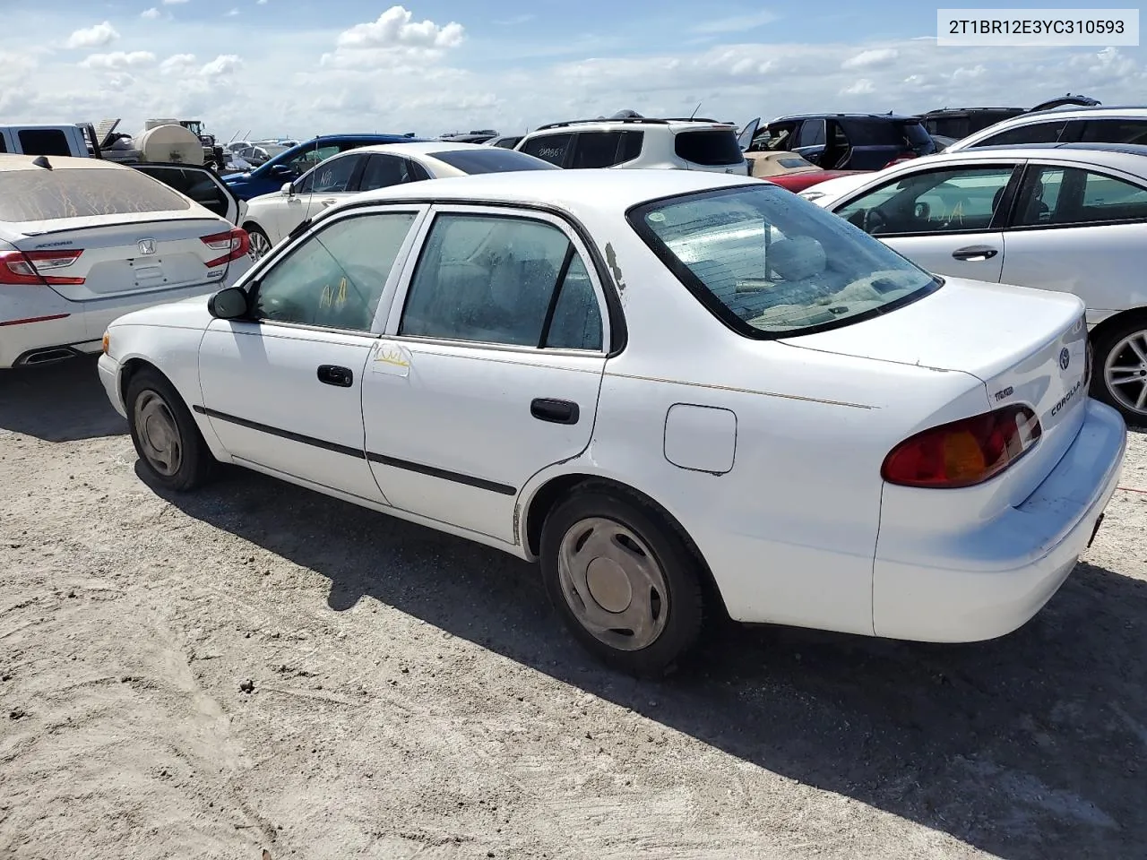 2000 Toyota Corolla Ve VIN: 2T1BR12E3YC310593 Lot: 75363514