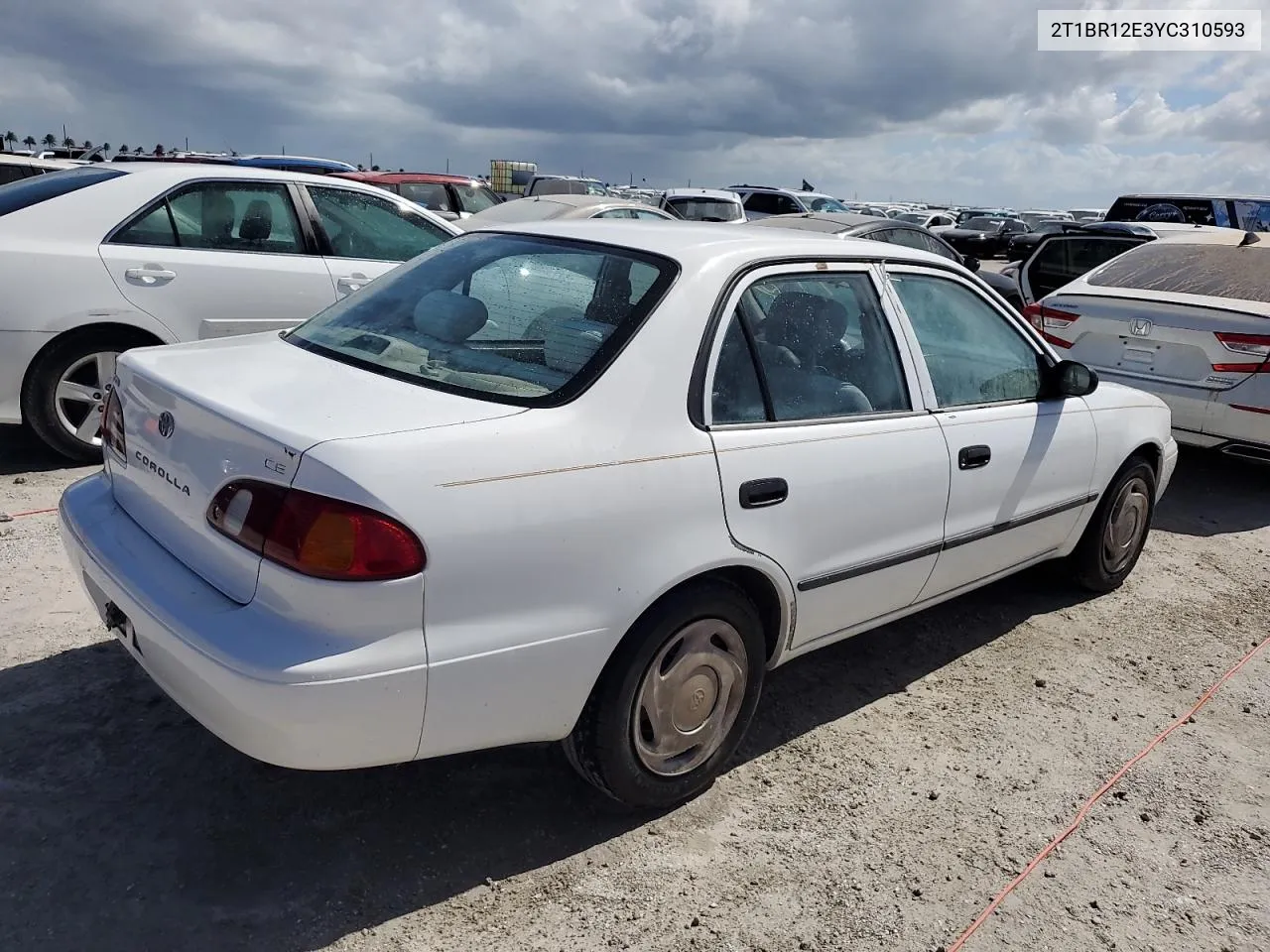 2000 Toyota Corolla Ve VIN: 2T1BR12E3YC310593 Lot: 75363514