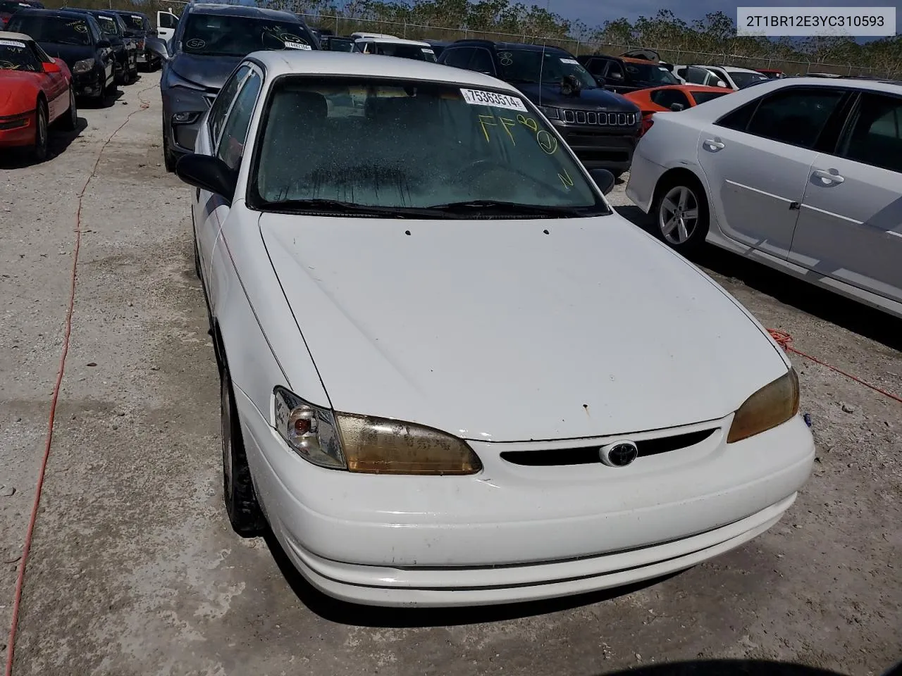 2000 Toyota Corolla Ve VIN: 2T1BR12E3YC310593 Lot: 75363514