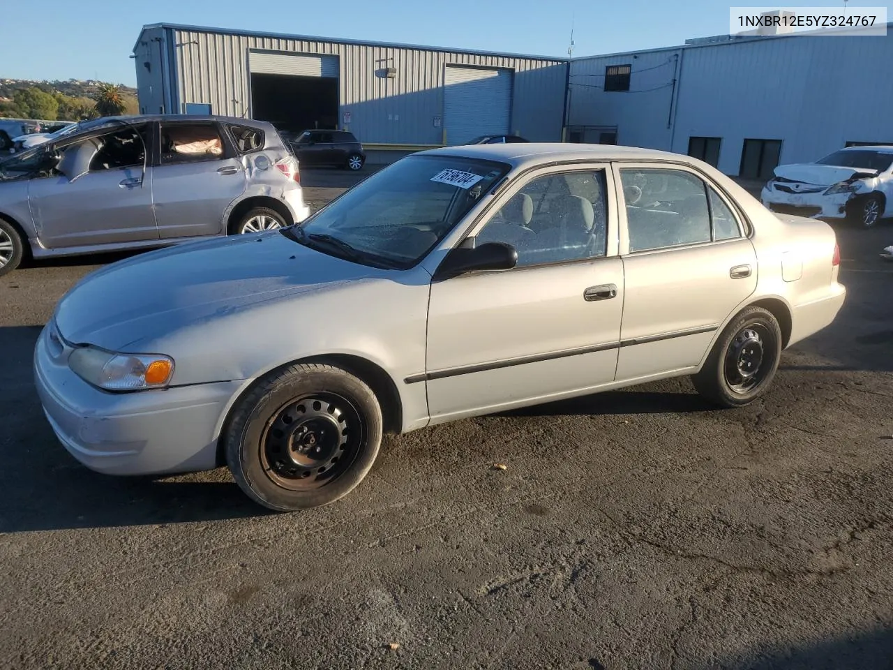 2000 Toyota Corolla Ve VIN: 1NXBR12E5YZ324767 Lot: 76196704