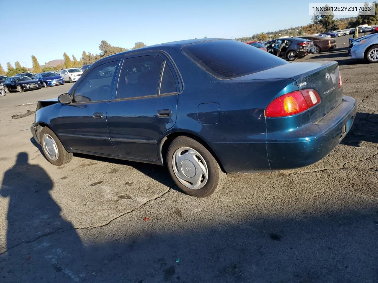 2000 Toyota Corolla Ve VIN: 1NXBR12E2YZ317033 Lot: 76705224