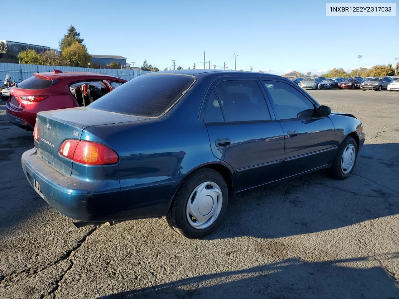 2000 Toyota Corolla Ve VIN: 1NXBR12E2YZ317033 Lot: 76705224