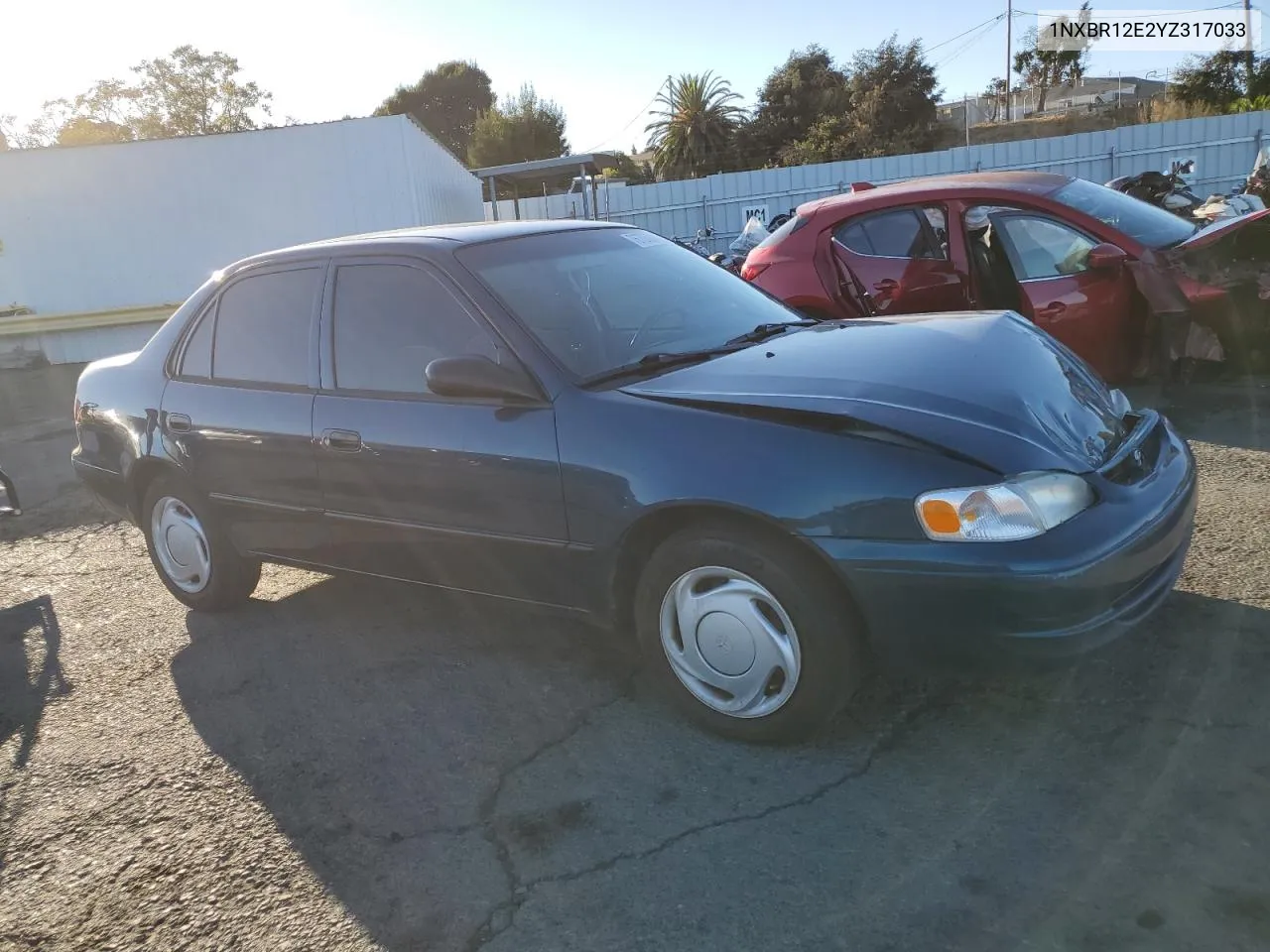 2000 Toyota Corolla Ve VIN: 1NXBR12E2YZ317033 Lot: 76705224