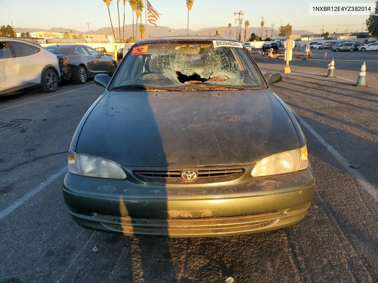 2000 Toyota Corolla Ve VIN: 1NXBR12E4YZ382014 Lot: 80394634