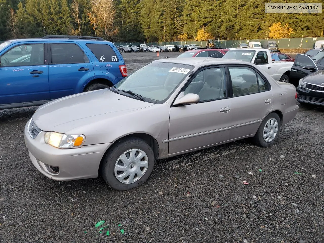 2001 Toyota Corolla Ce VIN: 1NXBR12EX1Z551197 Lot: 80996734