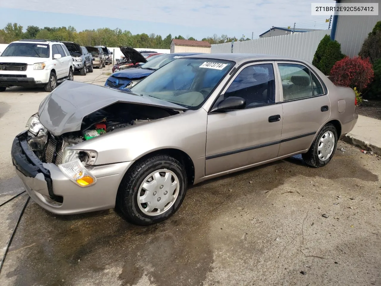 2002 Toyota Corolla Ce VIN: 2T1BR12E92C567412 Lot: 74073714