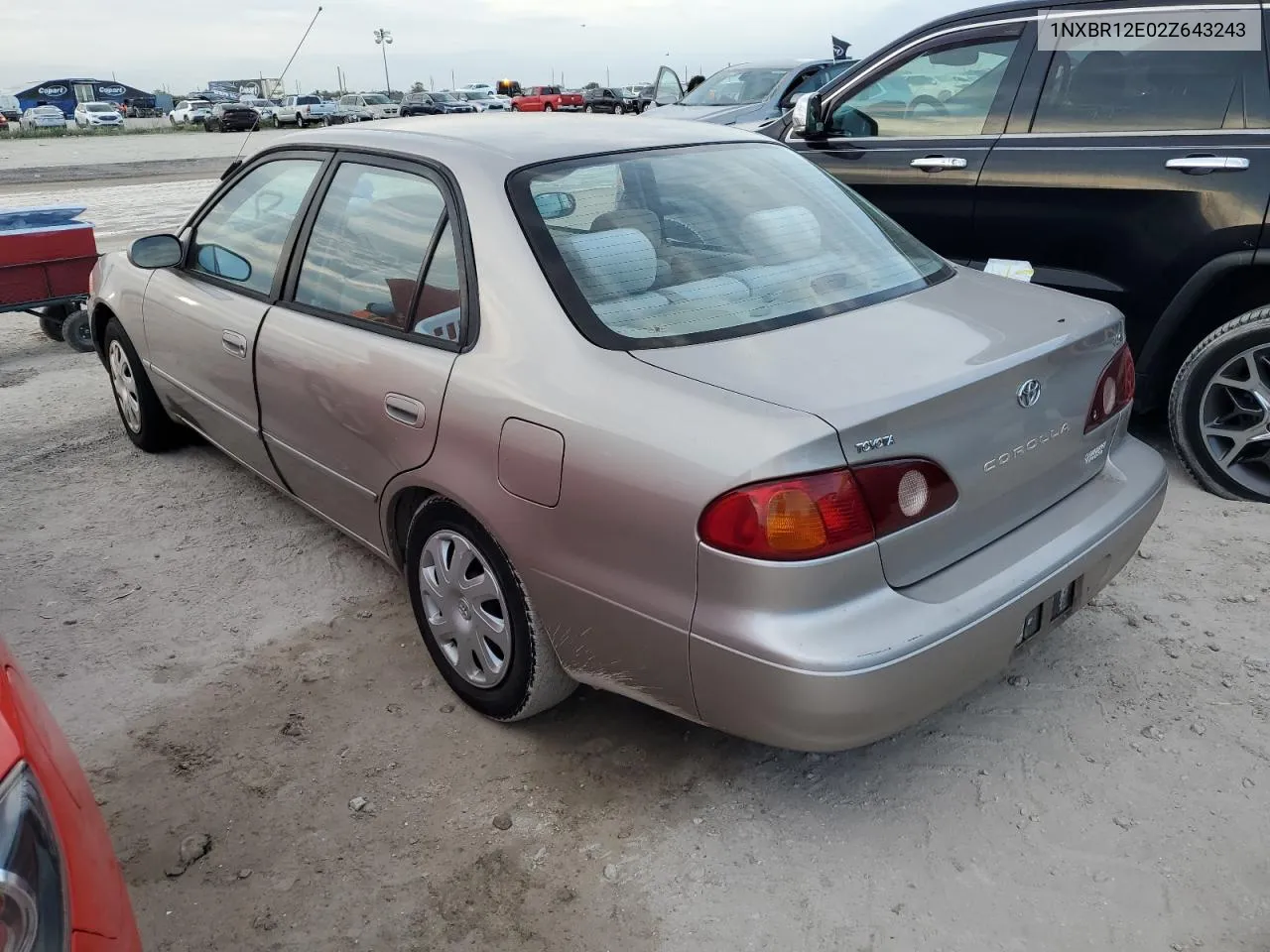 2002 Toyota Corolla Ce VIN: 1NXBR12E02Z643243 Lot: 76958494