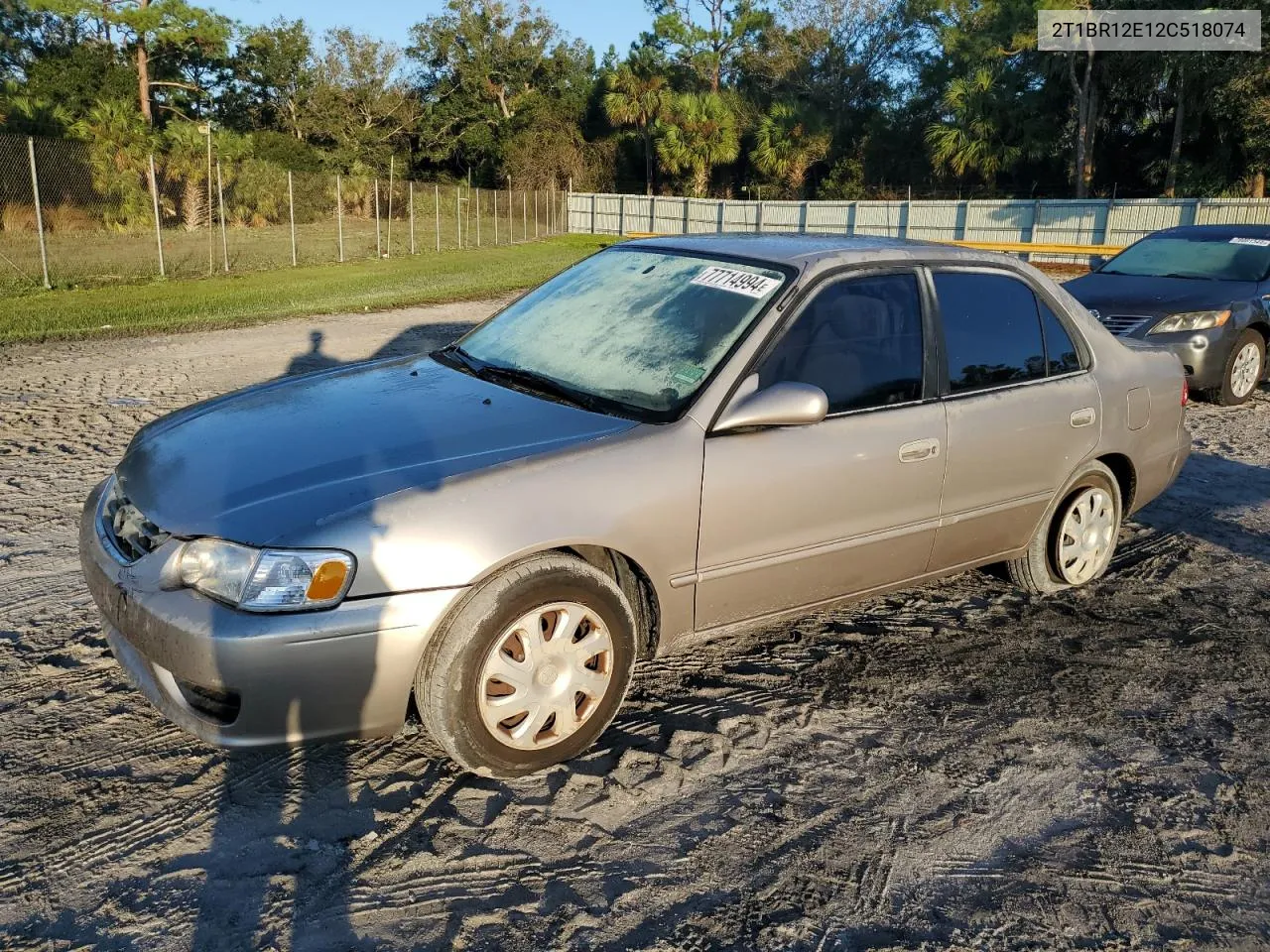 2002 Toyota Corolla Ce VIN: 2T1BR12E12C518074 Lot: 77714994