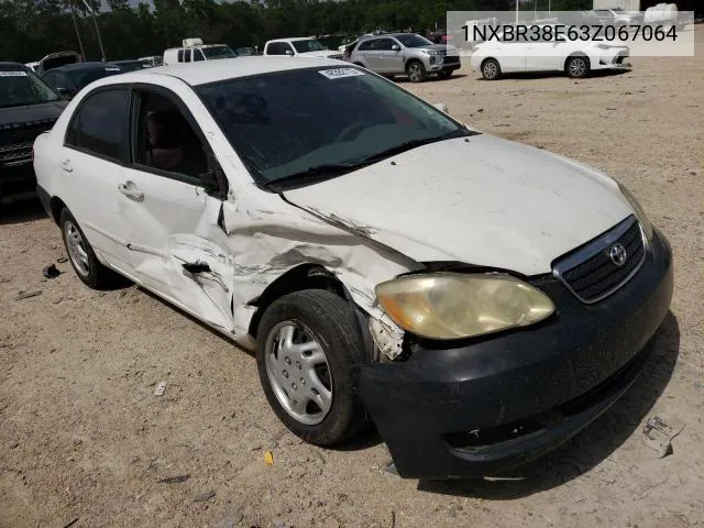 2003 Toyota Corolla Ce VIN: 1NXBR38E63Z067064 Lot: 49514534