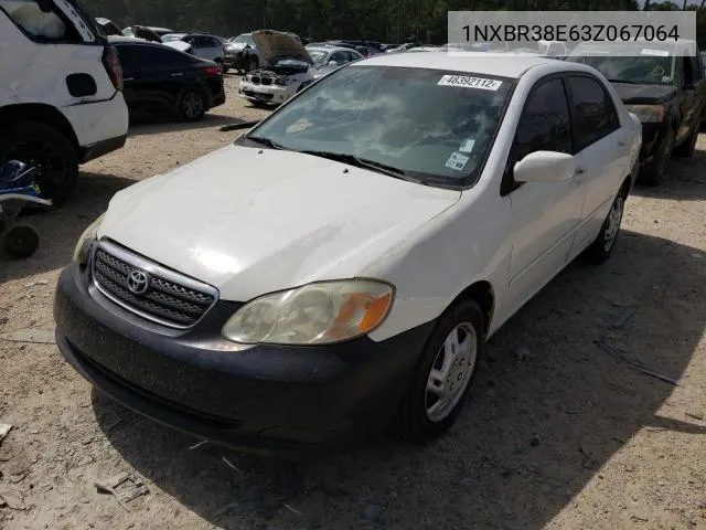 2003 Toyota Corolla Ce VIN: 1NXBR38E63Z067064 Lot: 49514534