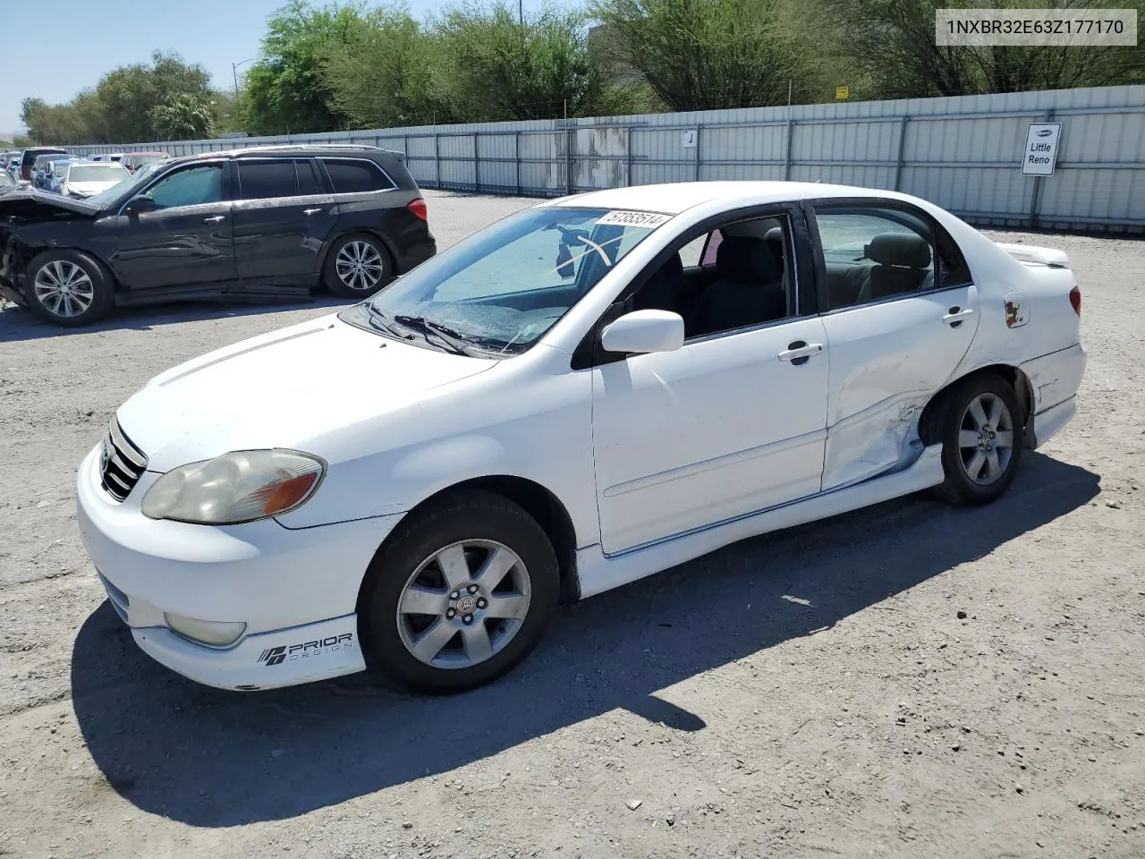 2003 Toyota Corolla Ce VIN: 1NXBR32E63Z177170 Lot: 57353514