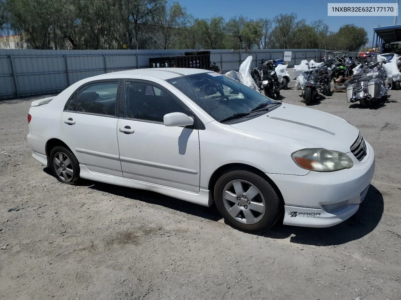 2003 Toyota Corolla Ce VIN: 1NXBR32E63Z177170 Lot: 57353514