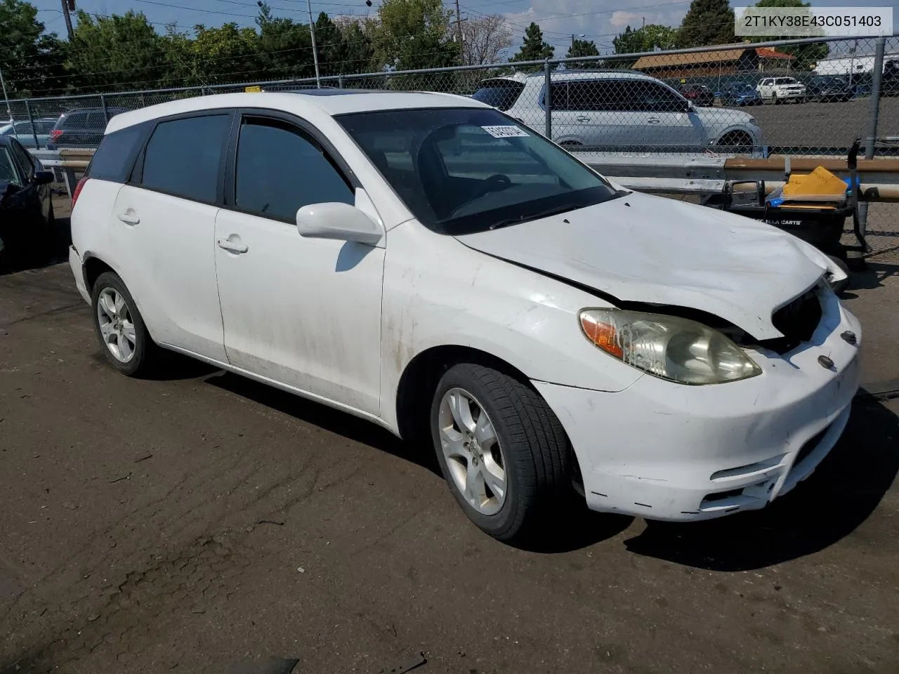 2003 Toyota Corolla Matrix Xrs VIN: 2T1KY38E43C051403 Lot: 63433734