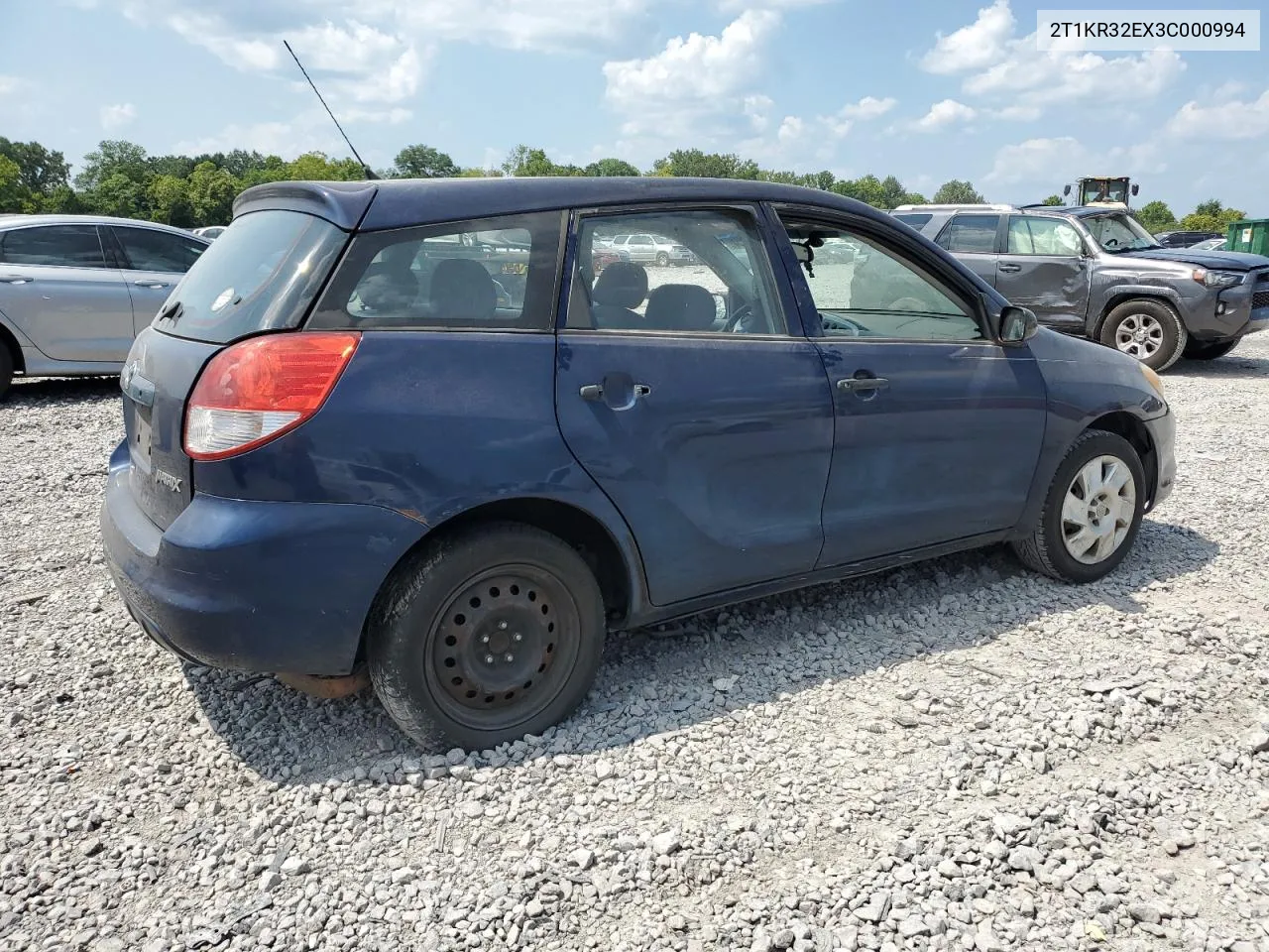 2003 Toyota Corolla Matrix Xr VIN: 2T1KR32EX3C000994 Lot: 66155154