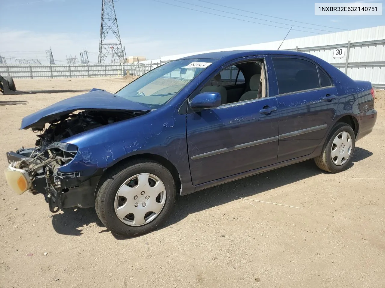 2003 Toyota Corolla Ce VIN: 1NXBR32E63Z140751 Lot: 66488424