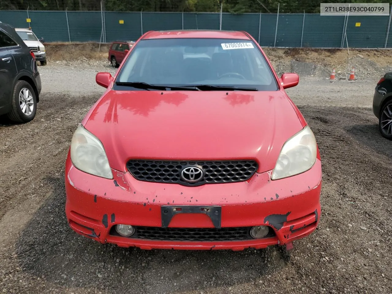 2003 Toyota Corolla Matrix Base VIN: 2T1LR38E93C040799 Lot: 67003974