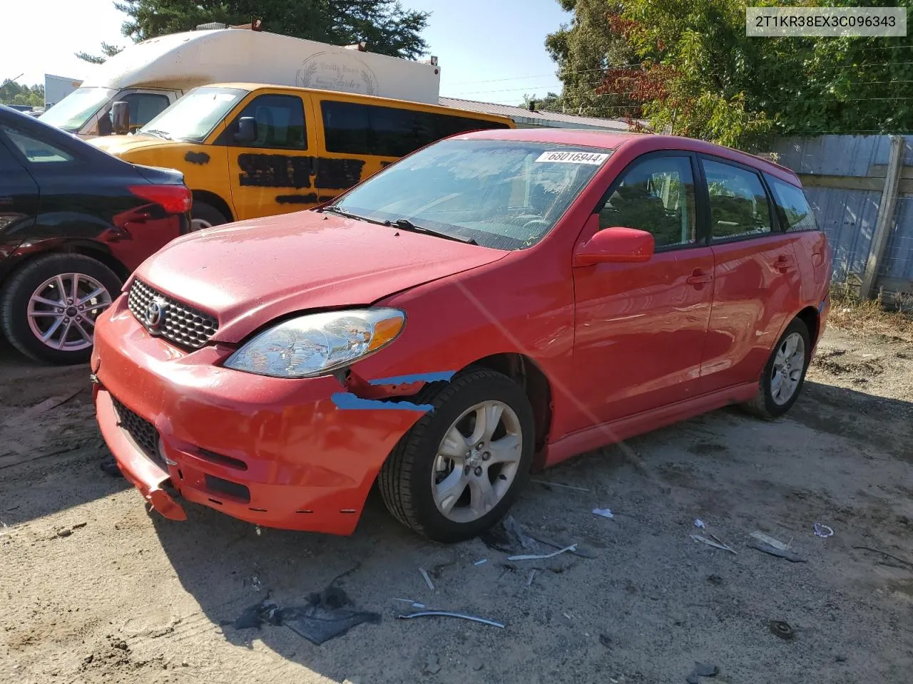 2003 Toyota Corolla Matrix Xr VIN: 2T1KR38EX3C096343 Lot: 68016944