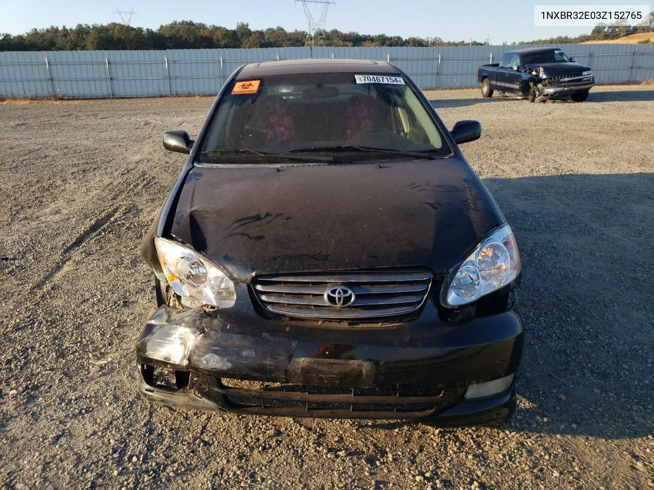 2003 Toyota Corolla Ce VIN: 1NXBR32E03Z152765 Lot: 70467154