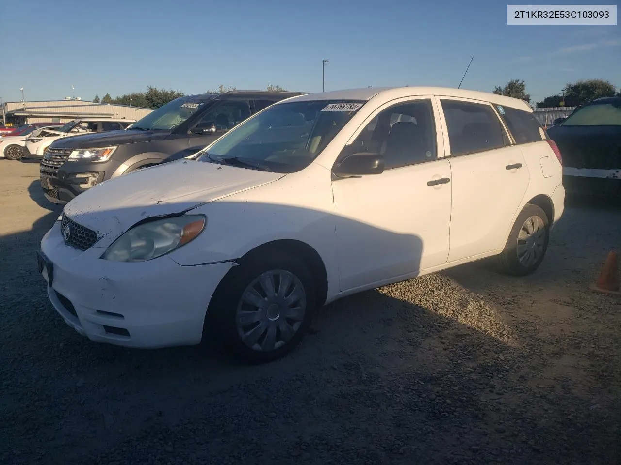 2003 Toyota Corolla Matrix Xr VIN: 2T1KR32E53C103093 Lot: 70766784