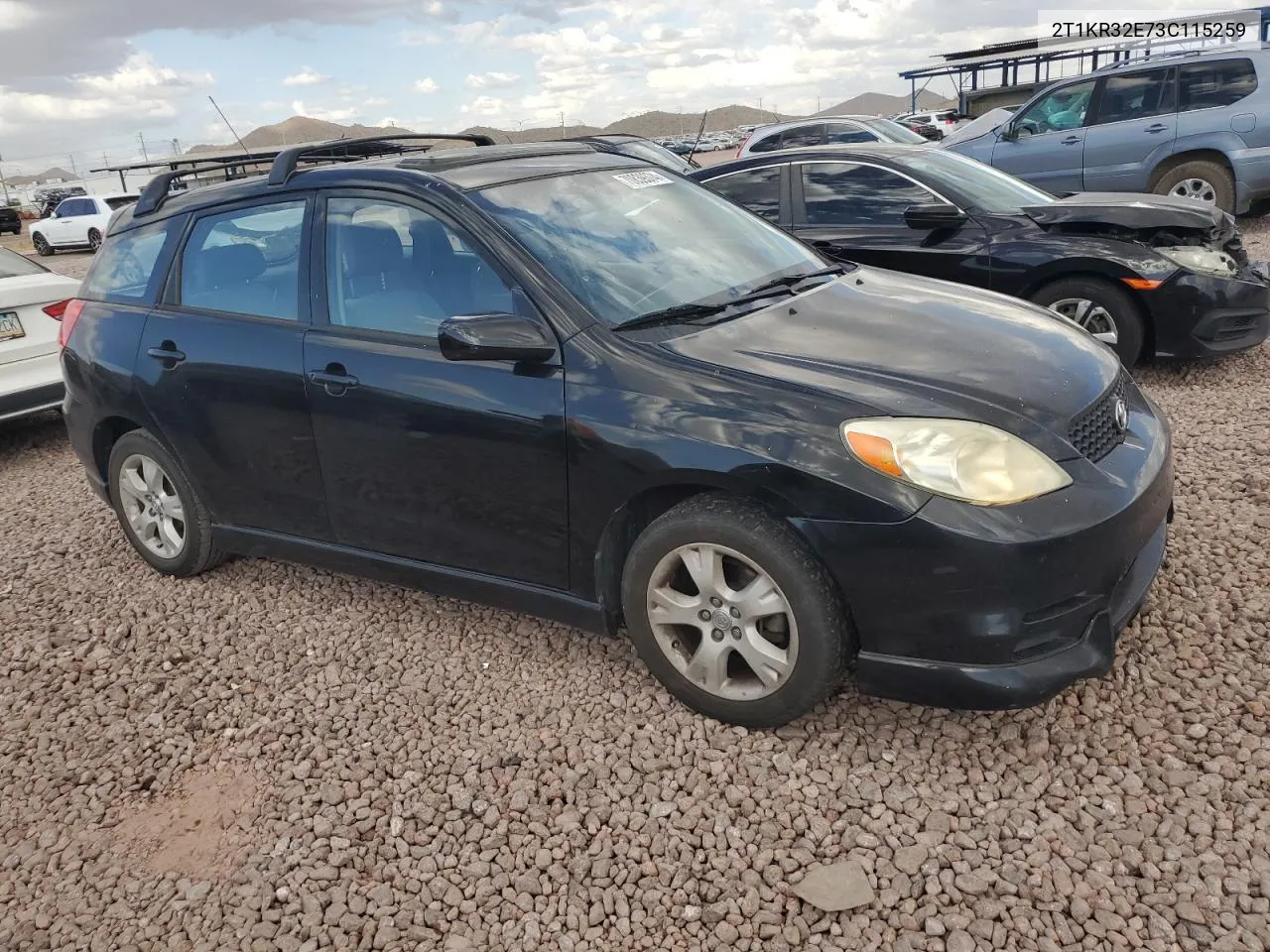 2003 Toyota Corolla Matrix Xr VIN: 2T1KR32E73C115259 Lot: 70839374