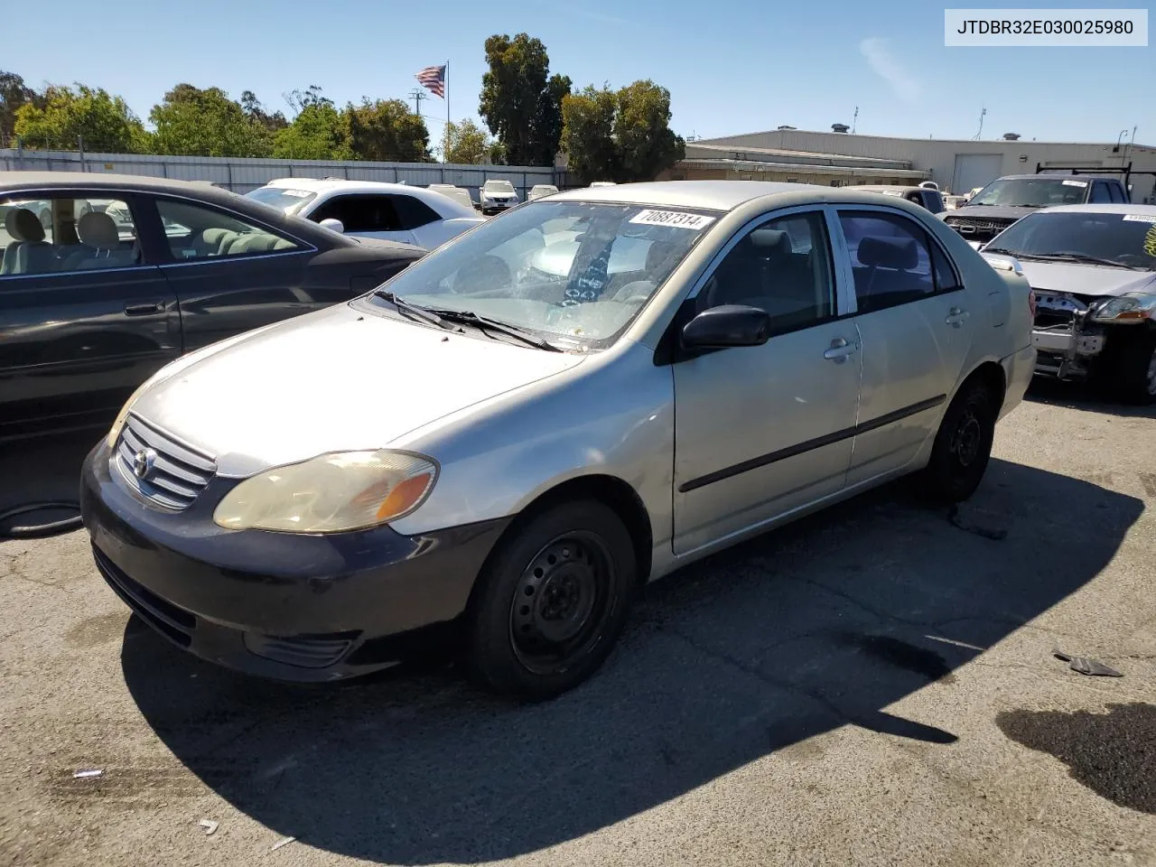 2003 Toyota Corolla Ce VIN: JTDBR32E030025980 Lot: 70887314