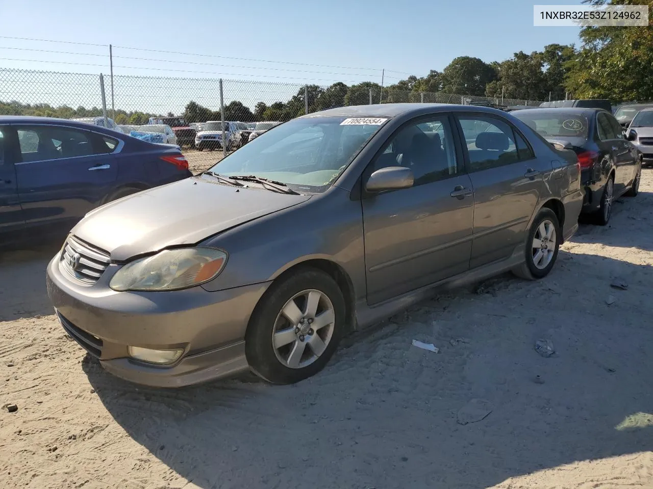 2003 Toyota Corolla Ce VIN: 1NXBR32E53Z124962 Lot: 70924554