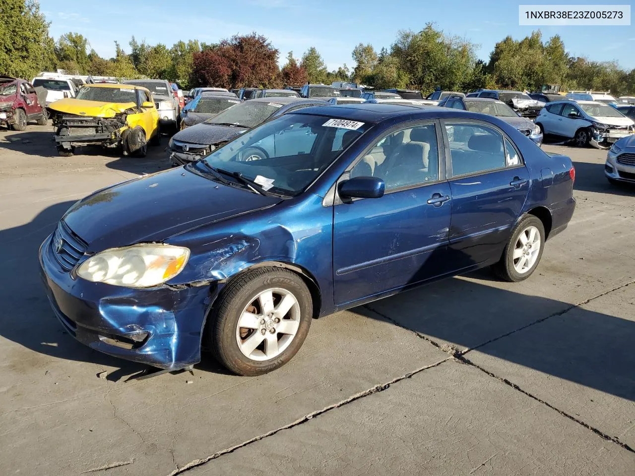 2003 Toyota Corolla Ce VIN: 1NXBR38E23Z005273 Lot: 71004974