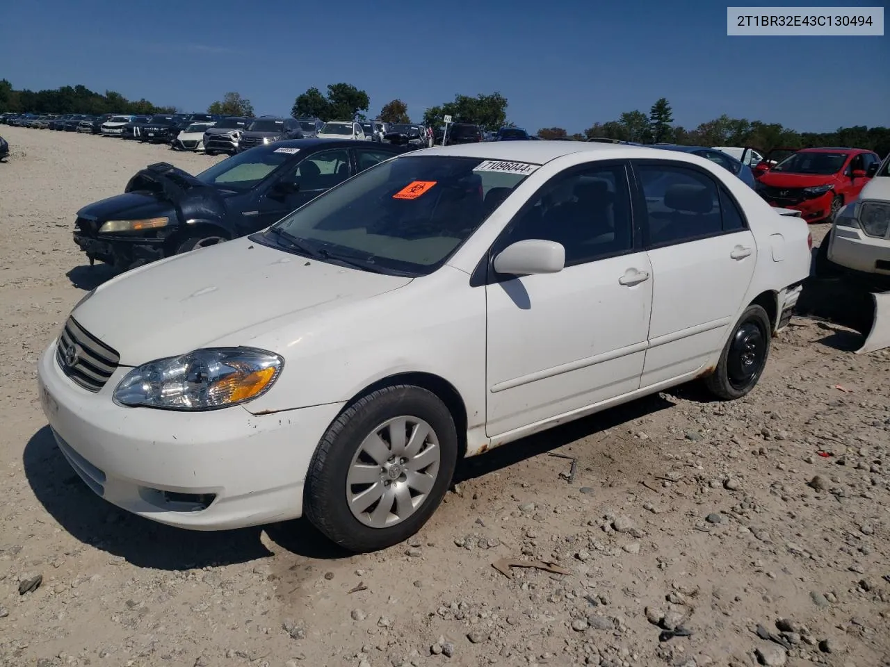 2003 Toyota Corolla Ce VIN: 2T1BR32E43C130494 Lot: 71096044